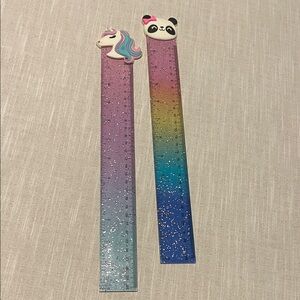 Claire’s Rainbow Panda, Unicorn Ombré Sparkly Kids Rulers, Hard to find style